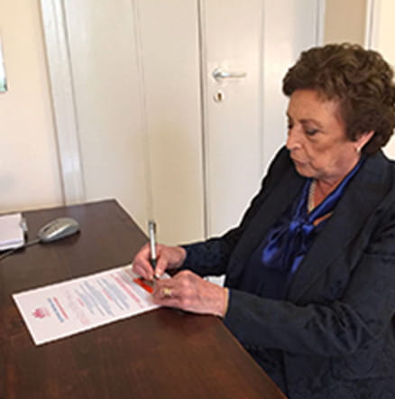 Foto ricordo di Paola Bonzi, fondatrice del CAV Mangiagalli